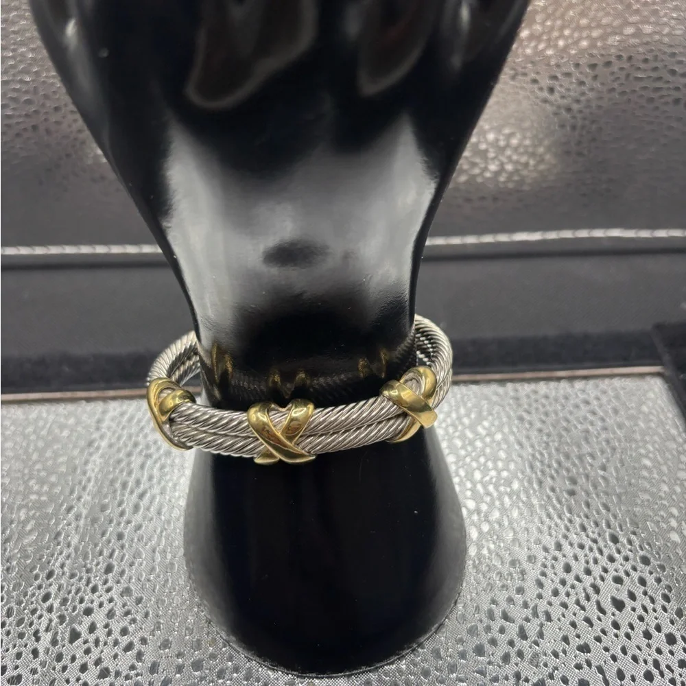 Elegant Silver and Gold Women's Bracelet Adjustable ❤️ Two Tone